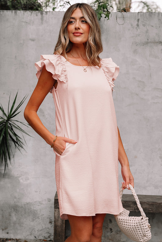 Léna™ – Mini-Robe Rose Noeud Dos